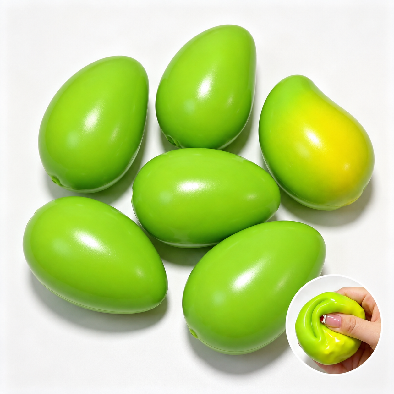 Color Changing Mango Squishy – Heat-Activated ASMR Stress Ball with Crunchy Bead Filling