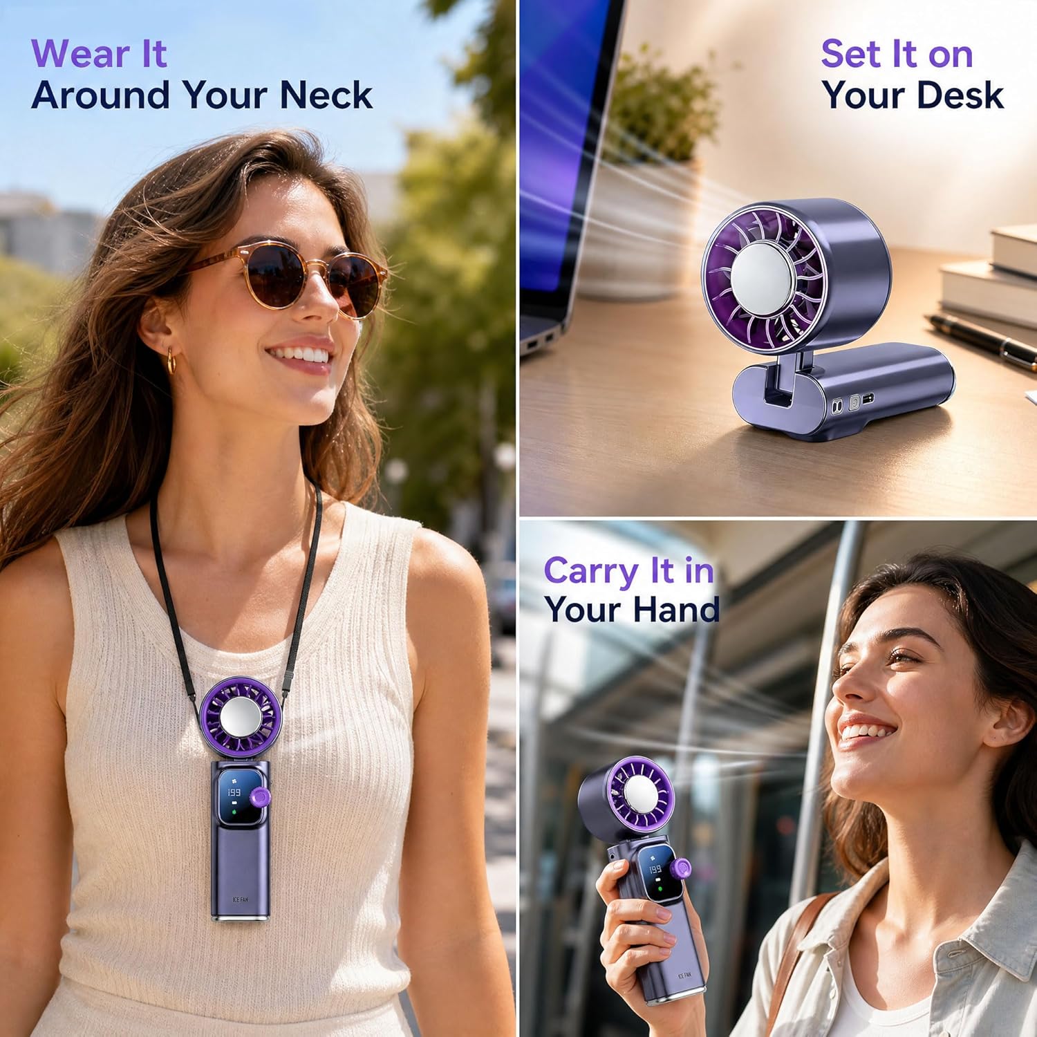 Handheld Fan Ice Cooling