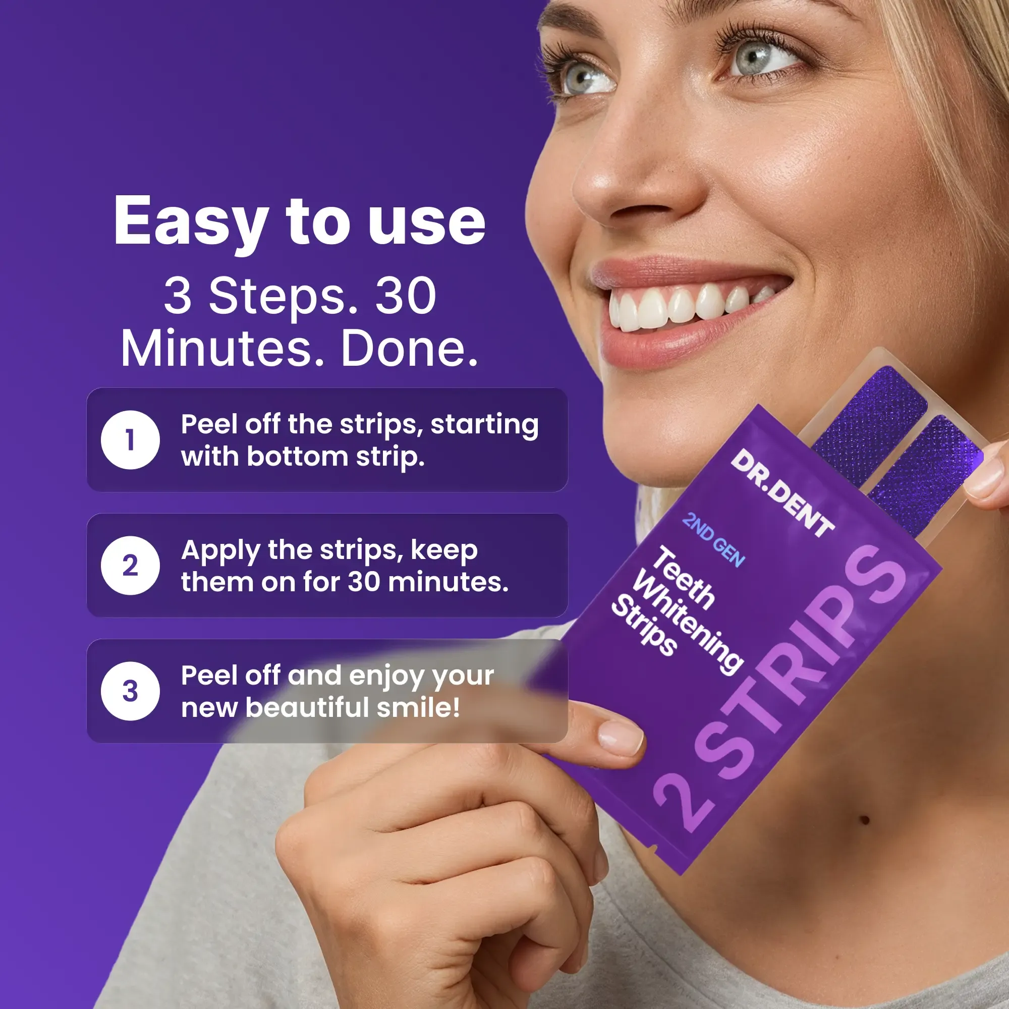 Purple Teeth Whitening Strips