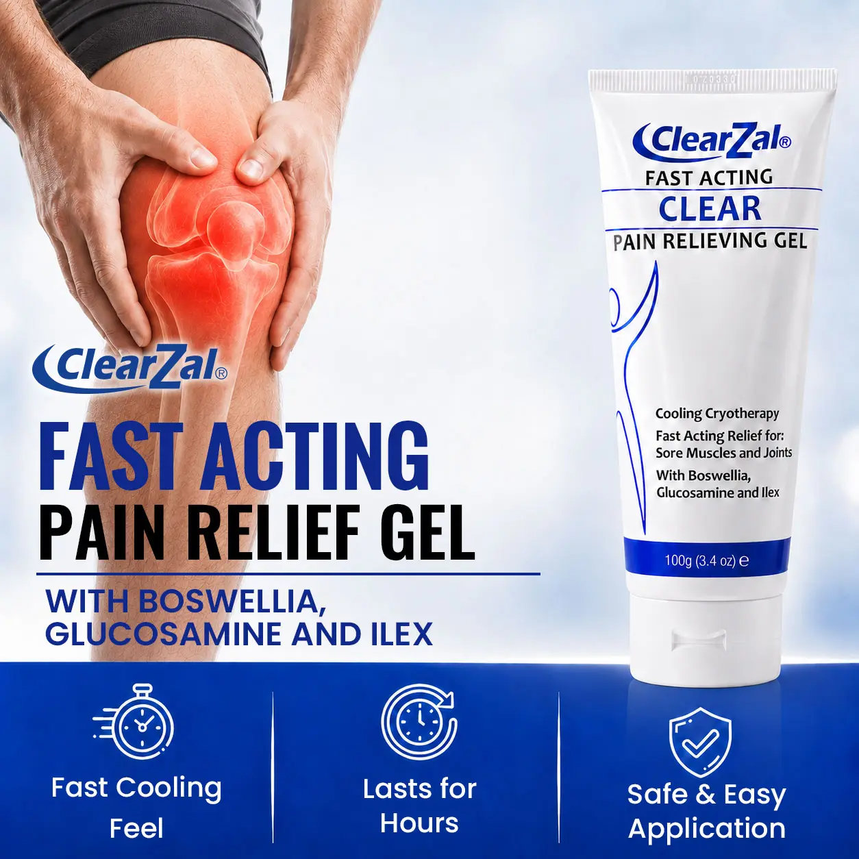 Soothing Cooling Gel – Menthol & Frankincense Formula for Muscle Tension