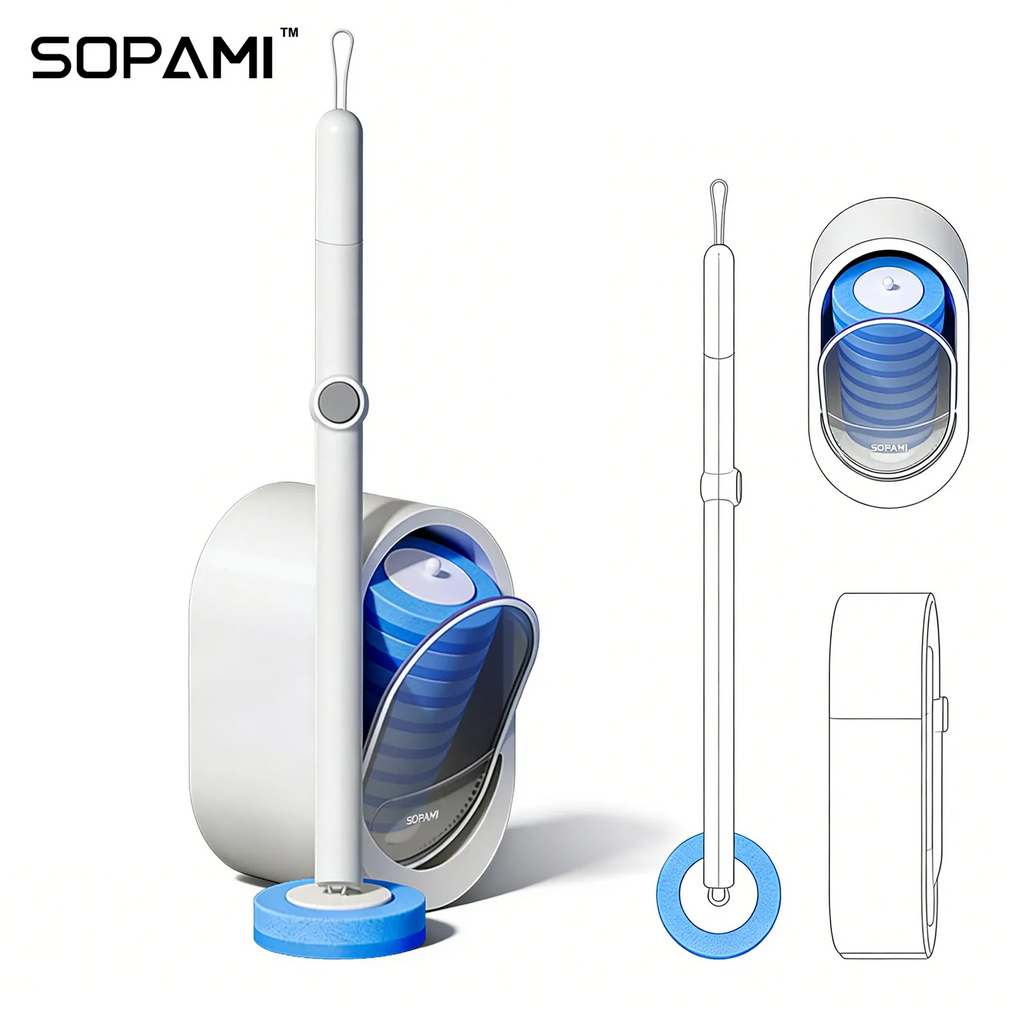Disposable Toilet Brush Kit | No-Touch Rotating Deep Cleaner with Refill Heads & Holder for Bathroom, Home & RV