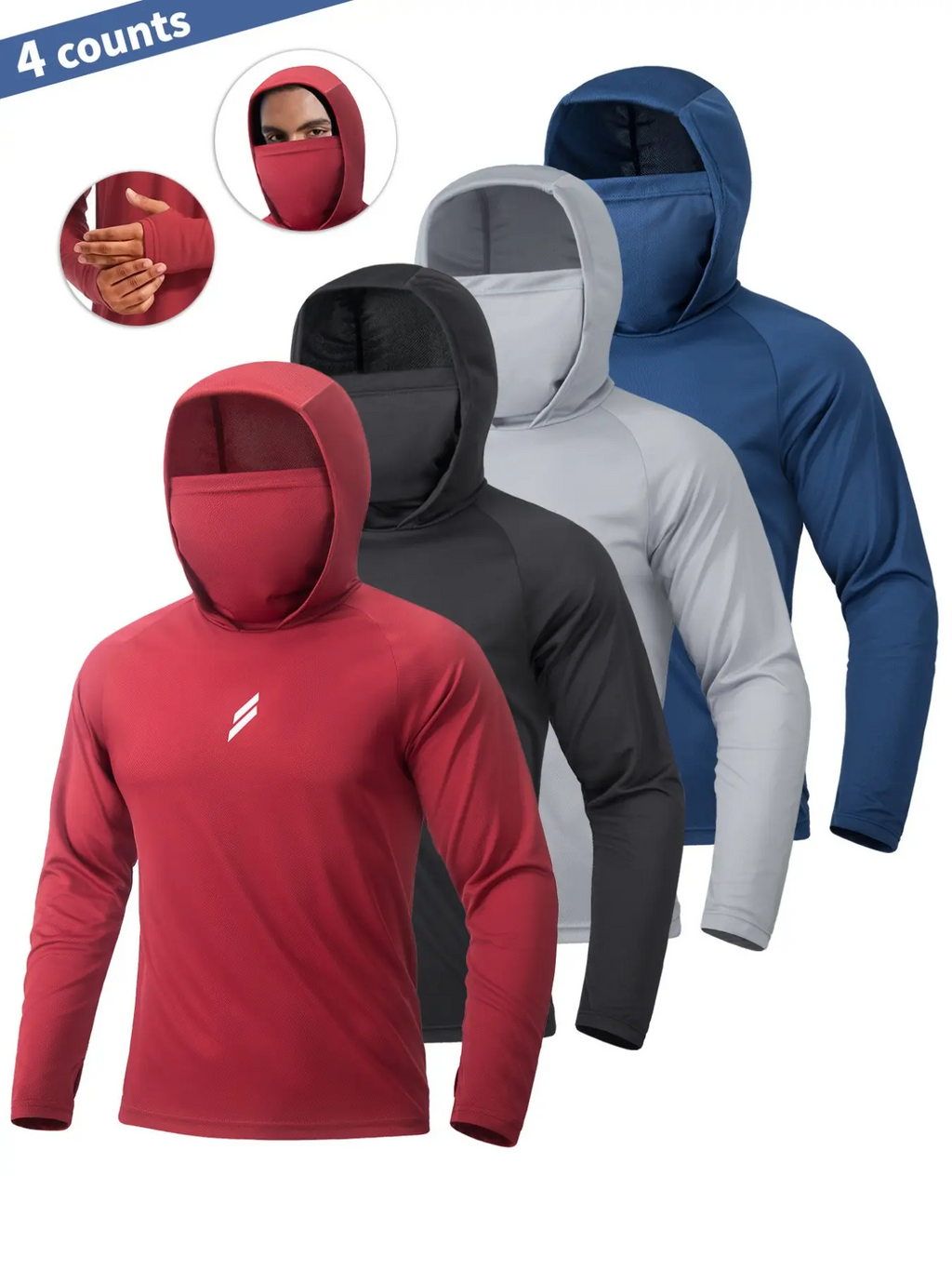 Men's Sun Protection Hoodie Set | UV Shield, Breathable & Quick-Dry Fishing Jacket with Face Cover