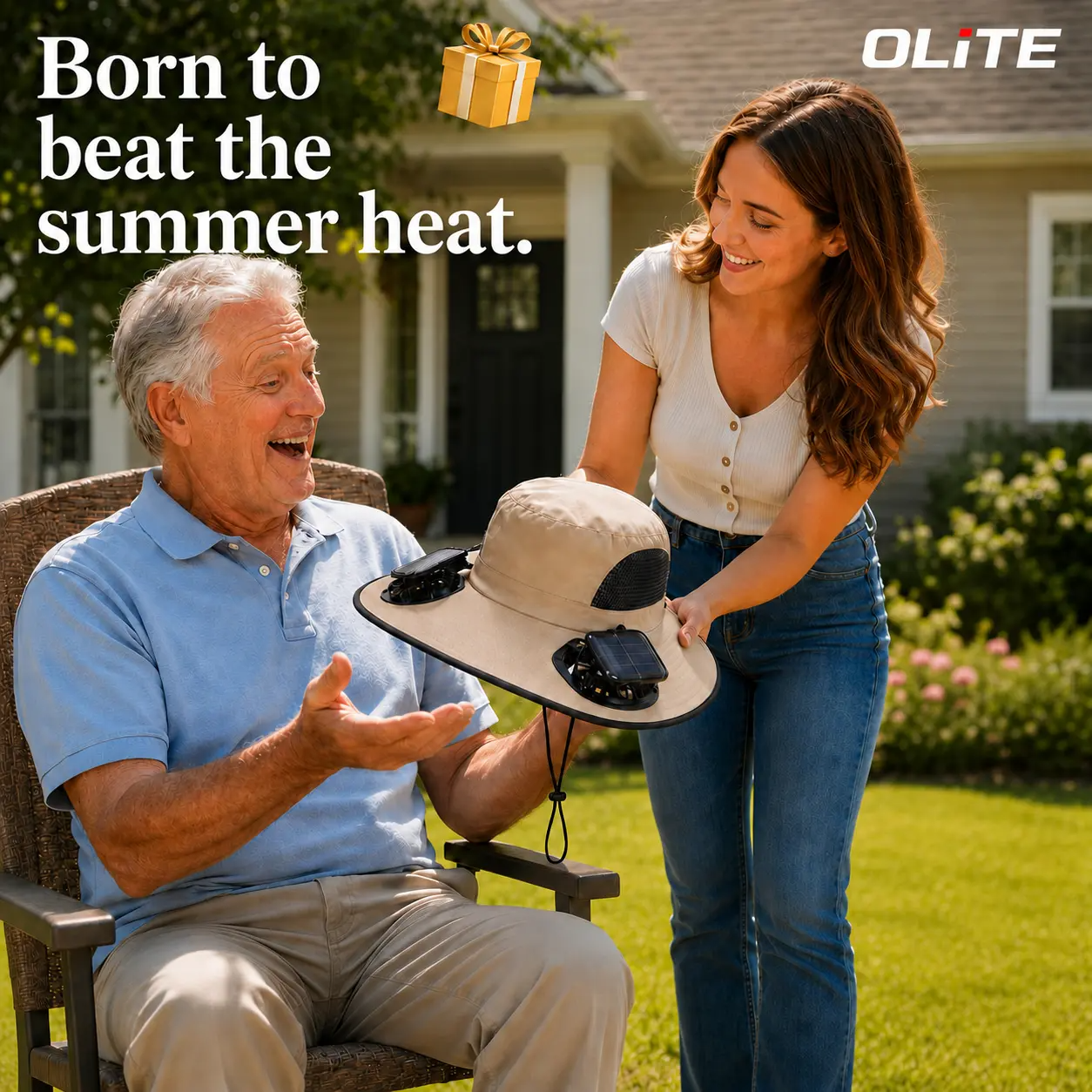 Men's Wireless Solar Fan Hat, Solid Wide Brim Sun Hat with 2 Cooling Fans & USB Charging for Fishing