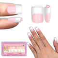 Press-On French Tip Nails 240-Pack | Wide Square Tip | 3 Colors | 15 Sizes