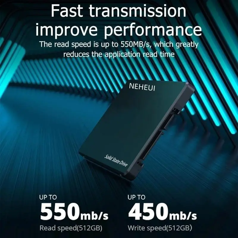 Internal SSD Hard Drive 512GB/1TB/2TB – SATA III 2.5" 3D NAND Flash, Up to 500MB/s