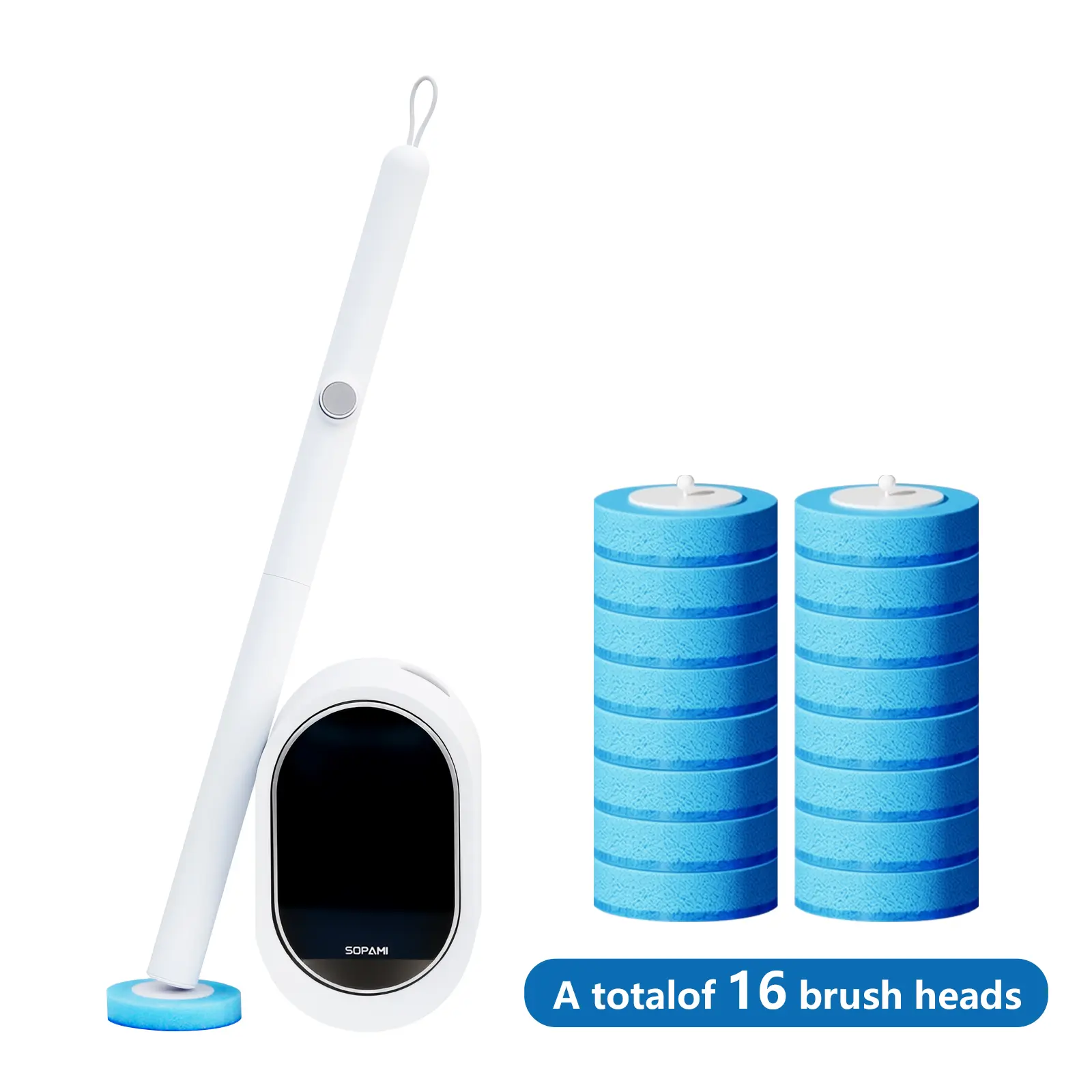 Disposable Toilet Brush Kit | No-Touch Rotating Deep Cleaner with Refill Heads & Holder for Bathroom, Home & RV
