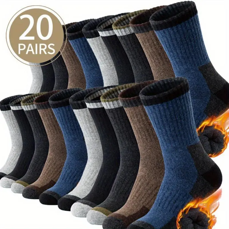 Cushioned Hiking Socks | Unisex Thick Thermal | 3, 5, 10 or 20 Pairs