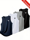 Men's Sleeveless Tank Tops (4-Pack or 8-Pack) – Breathable Quick-Dry Gym Shirts | Loose Fit Athletic Vests for Basketball, Running & Workouts