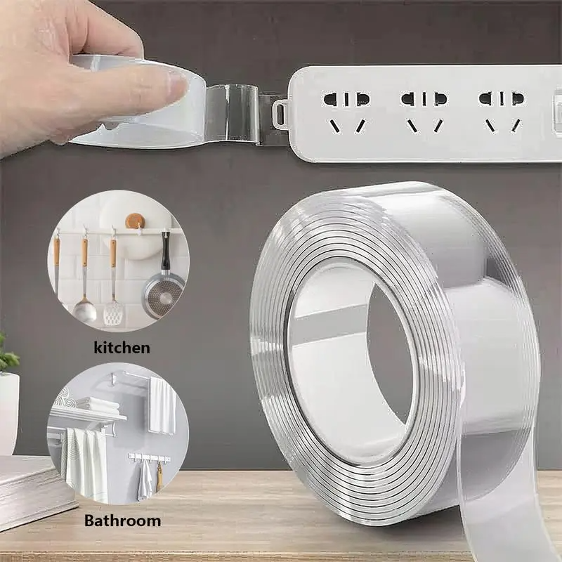 Ultra-strong Double Sided Adhesive Nano Tape Heavy Duty Transparent Reusable