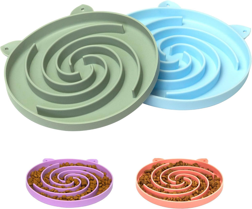Slow Feeder Cat Bowl, Easy to Clean Silicone Bowl