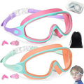 2 Pack Kids Swim Goggles for 3-15+ UV Protection Anti-Fog High Definition
