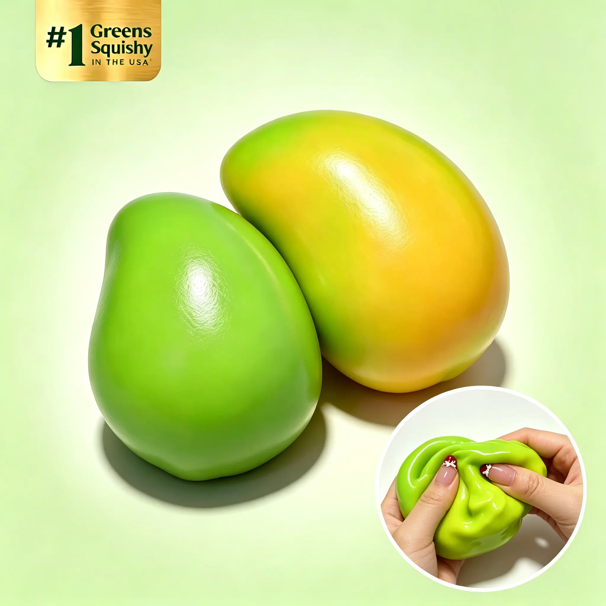 Color Changing Mango Squishy – Heat-Activated ASMR Stress Ball with Crunchy Bead Filling