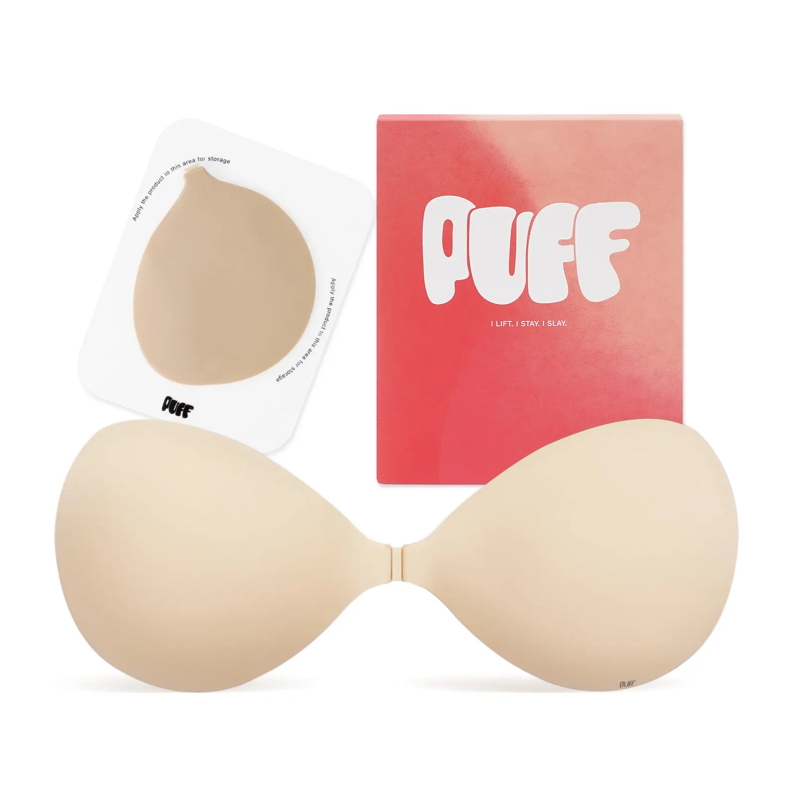 PUFF Sticky Bra | Invisible Push-Up Silicone Adhesive Bra, Waterproof & Reusable, A–DD Cup for Women