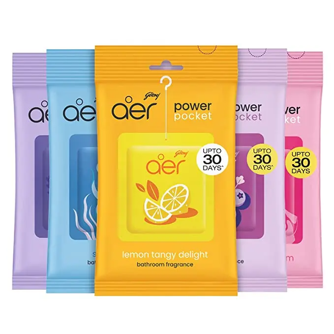 Godrej Aer Power Pocket – Long-Lasting Home Air Freshener | 5 Scents, 30-Day Fragrance