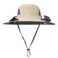 Men's Wireless Solar Fan Hat, Solid Wide Brim Sun Hat with 2 Cooling Fans & USB Charging for Fishing