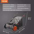 VEVOR Push & Tow-Behind Lawn Sweeper | 21"–52" | 3.5 cu.ft Hopper | Leaf & Grass Collector