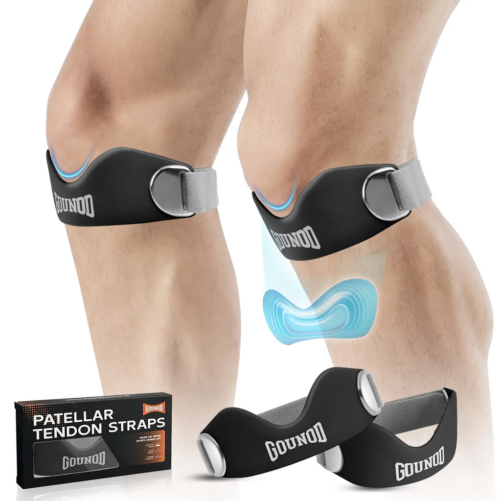 Patella Knee Strap (2 or 4 Pack) – Silicone Patellar Tendon Support Brace | Anti-Slip & Adjustable