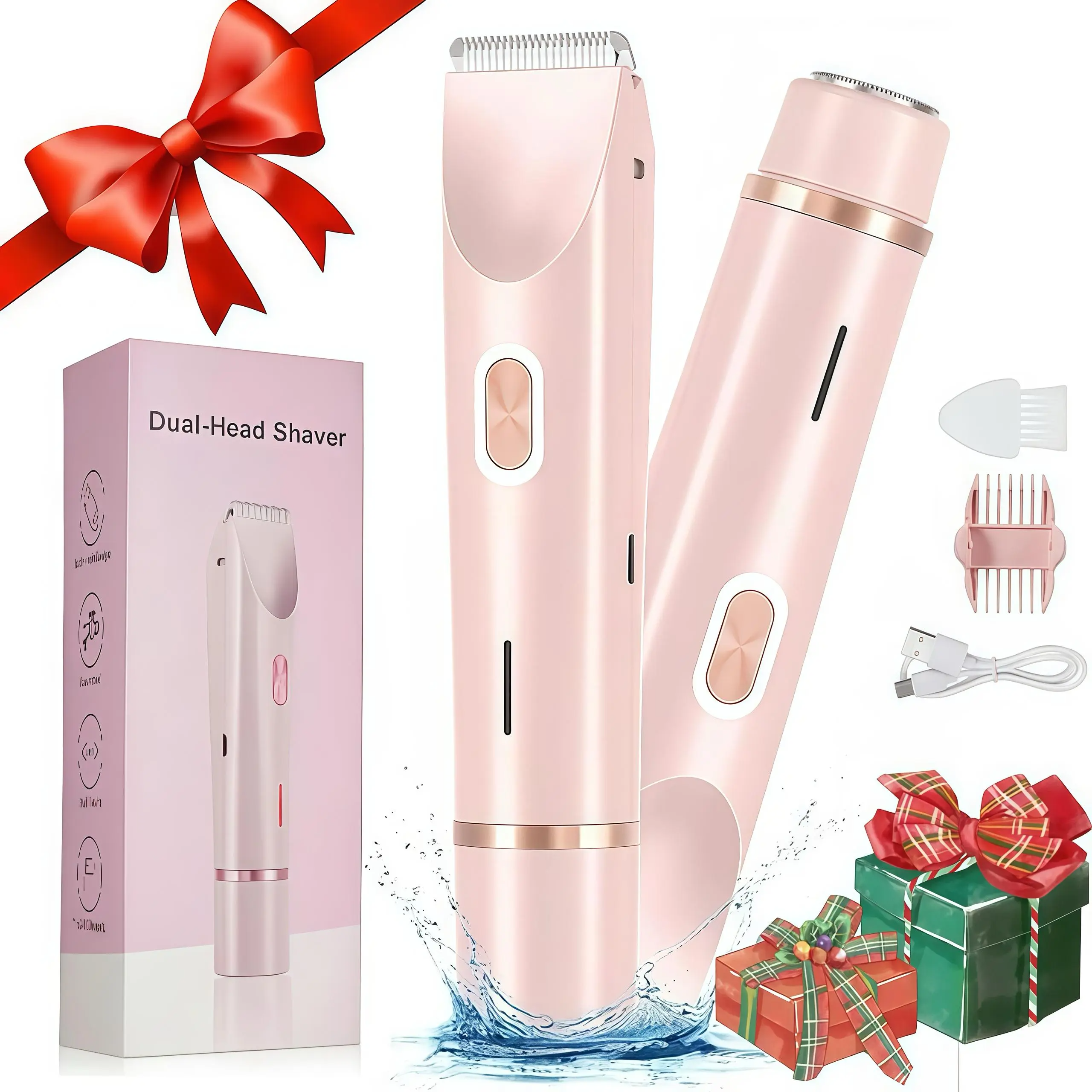 Trimmer for Women, Electric Shaver and Razor Rechargeable 2-in-1 Body and Facial Epilator
