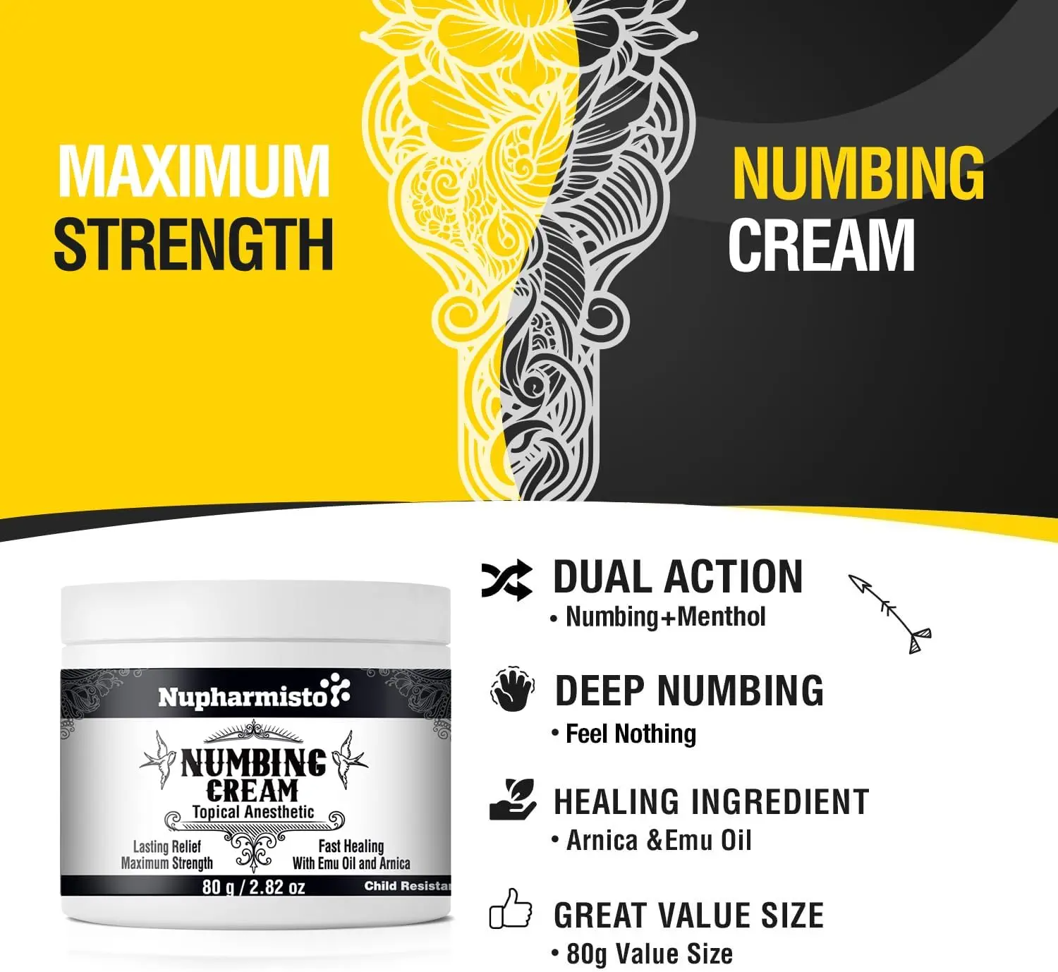 Tattoo Numbing Cream – Maximum Strength Lidocaine & Menthol Formula