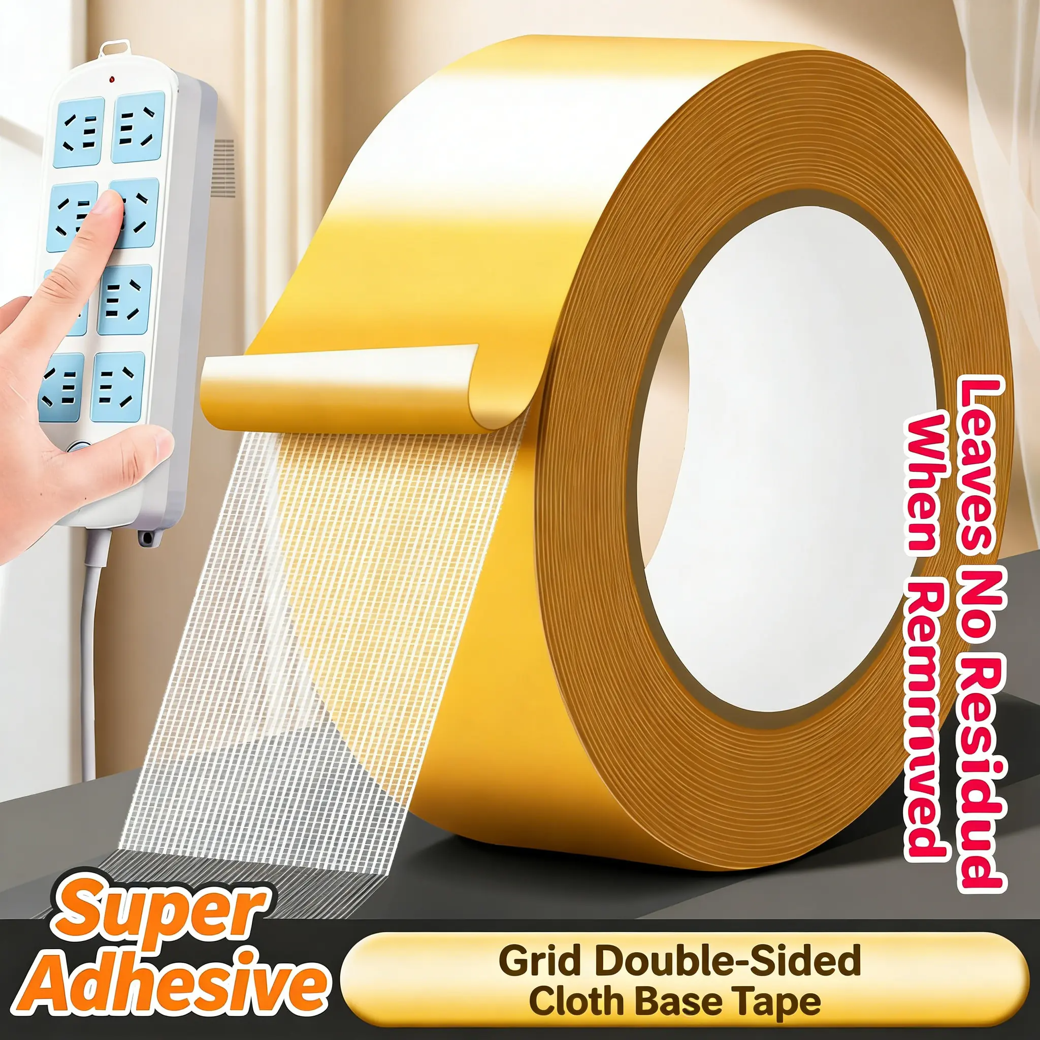 Heavy-Duty Double-Sided Duct Tape, Strong Adhesive