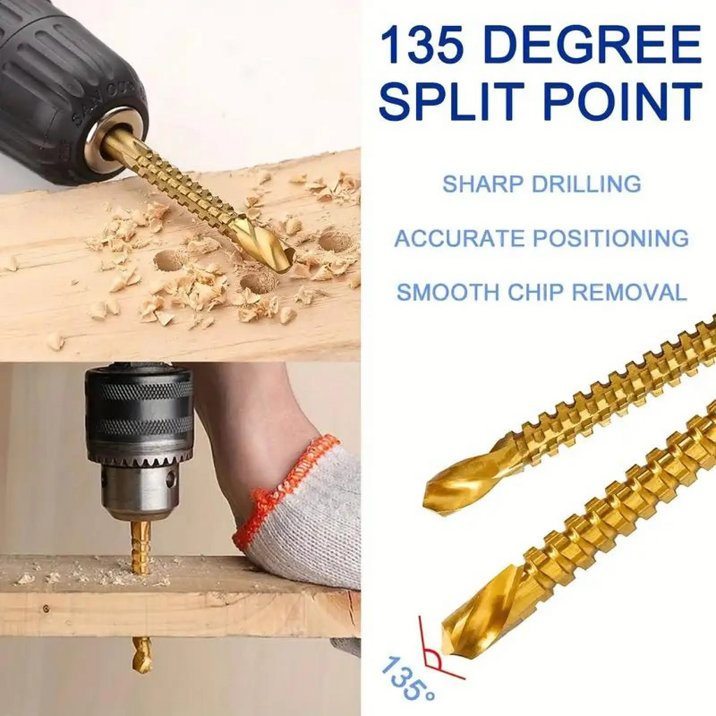 Metalworking Ldeal For Drilling,Titanium-Plated High Speed Steel Drill Bits Set for