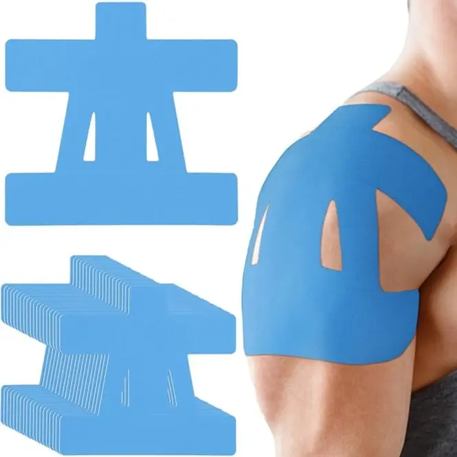 Pre-Cut Shoulder Kinesiology Tape (10, 20 or 30 Strips) – Waterproof Breathable Athletic Support | Latex-Free Pain Relief for Men & Women