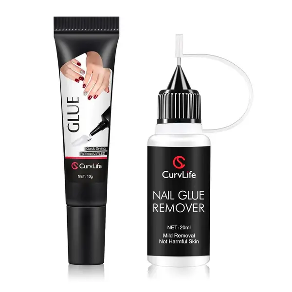 Semi-Solid Nail Glue & Remover Kit – Quick-Dry, No UV Lamp, Long-Lasting for Press-On Nails
