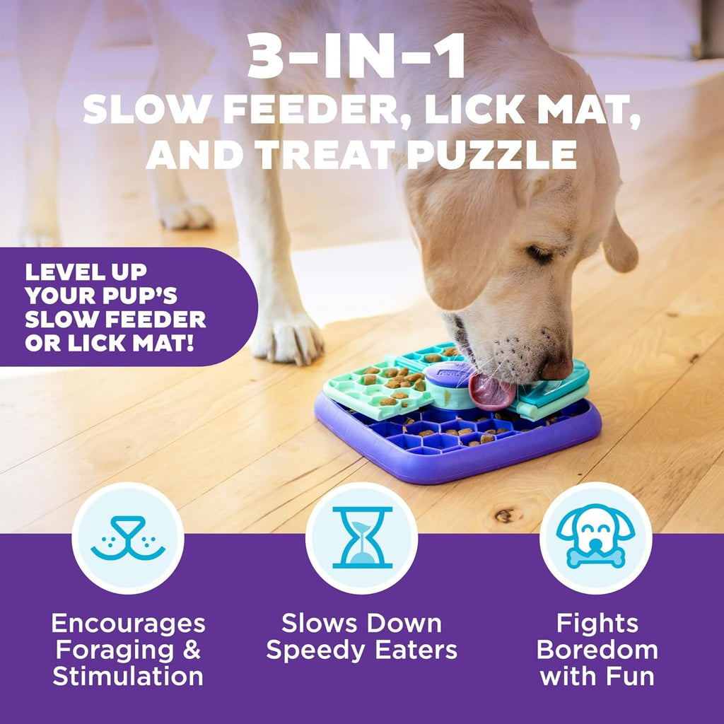 3-in-1 Interactive Dog Puzzle Toy, Lick Mat & Slow Feeder – Calming Enrichment Feeder for Dogs, Dishwasher Safe