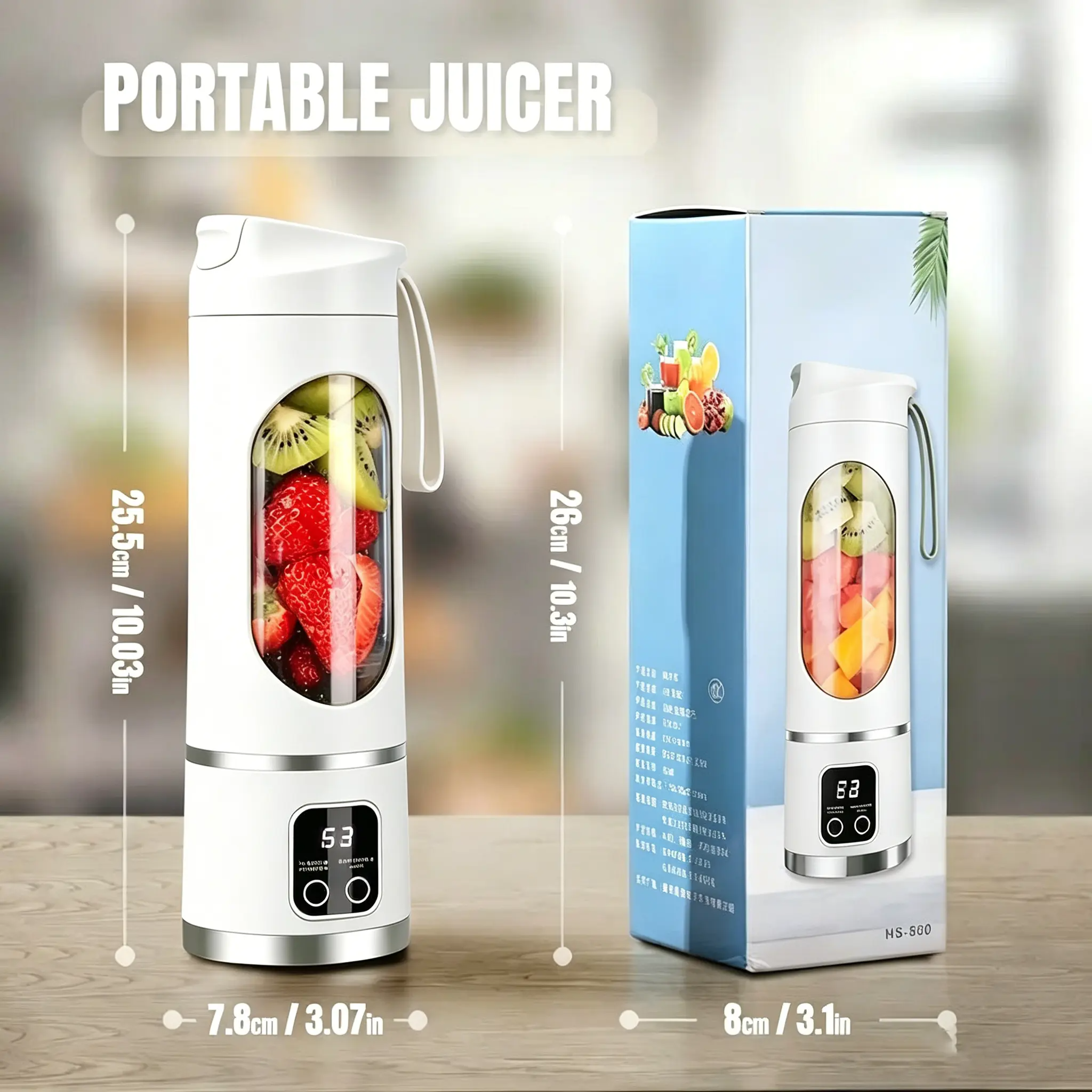 Portable 15.22 Oz USB Rechargeable Personal Blender