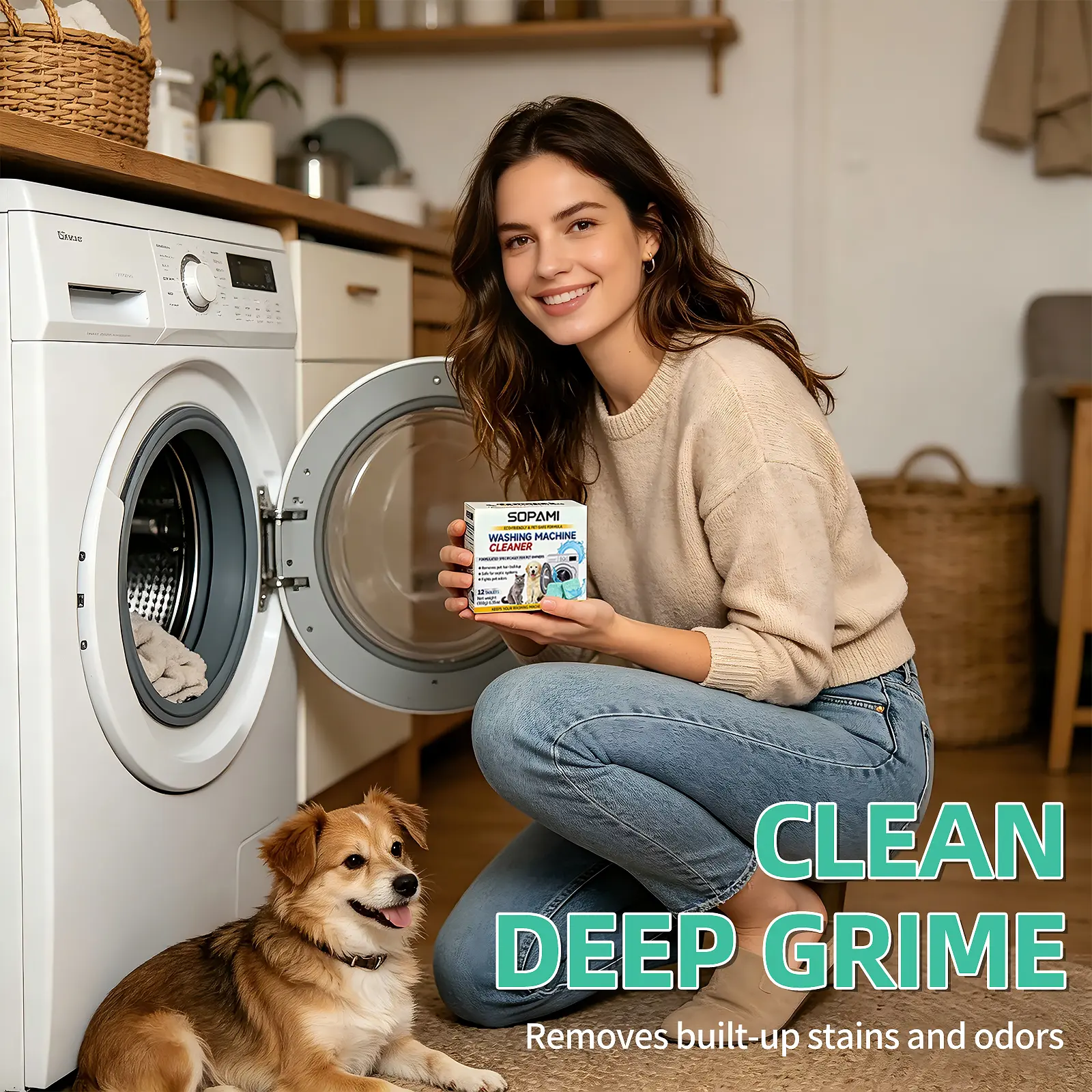SOPAMI Washing Machine Cleaner Tablets | Eco-Friendly, Pet-Safe Deep Clean & Odor Eliminator