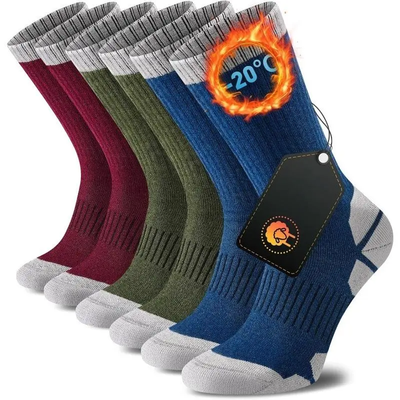 Cushioned Hiking Socks | Unisex Thick Thermal | 3, 5, 10 or 20 Pairs