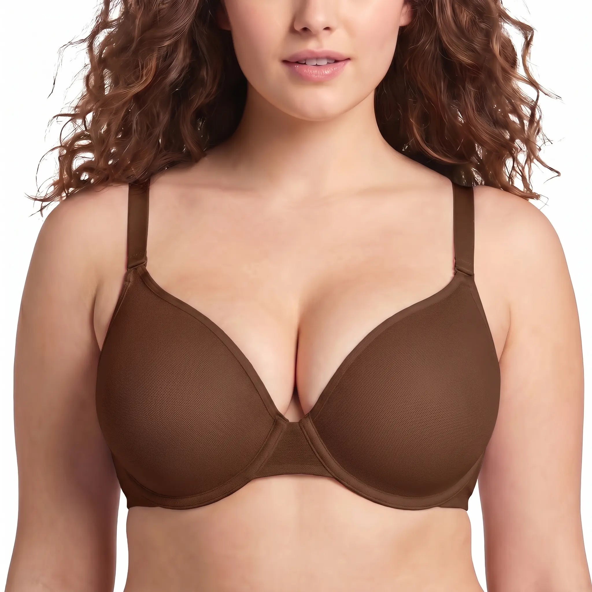 Air Light Breathable Sheer Mesh Halter Bra Plus Size Summer Unlined Full Coverage Bra Underwire