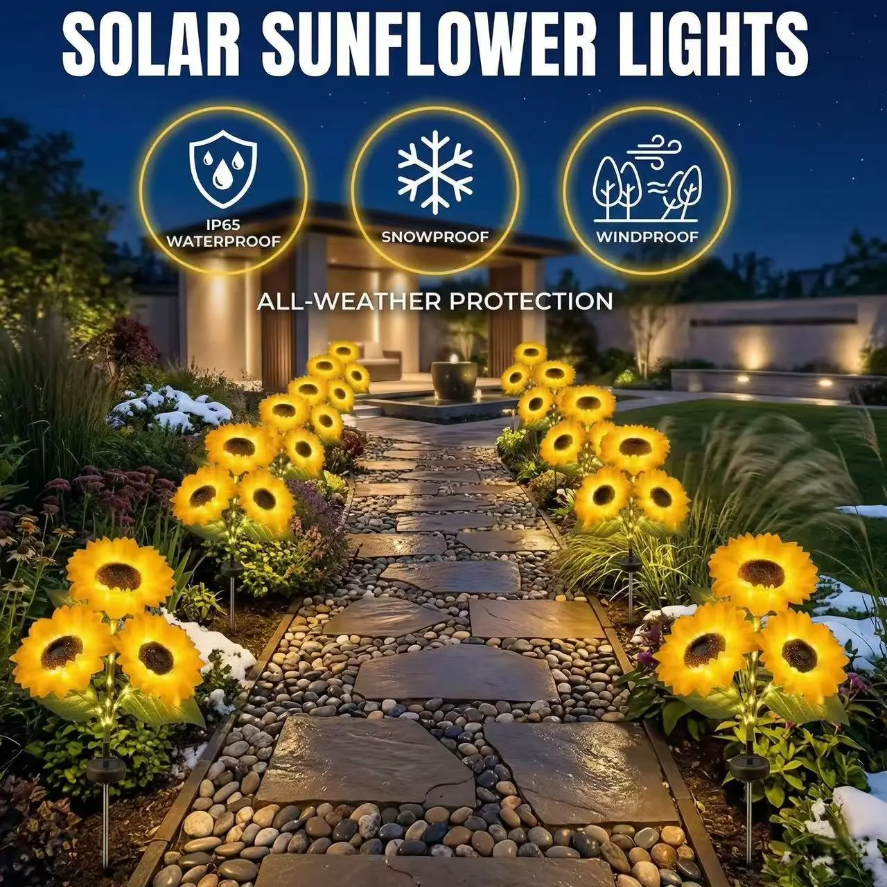 Solar Sunflower Garden Stake Lights – 2026 Upgraded