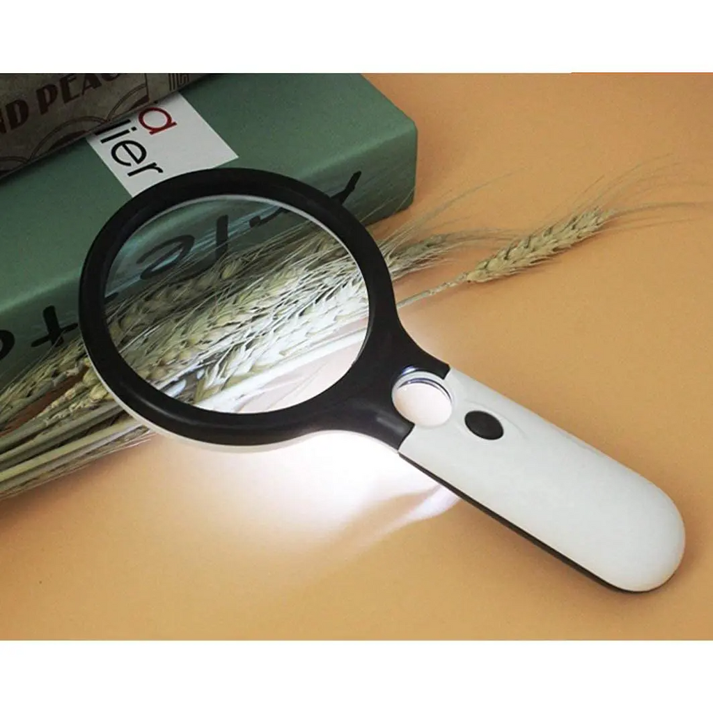 Handheld Magnifying Glass with 3X magnification and 3 LED lights