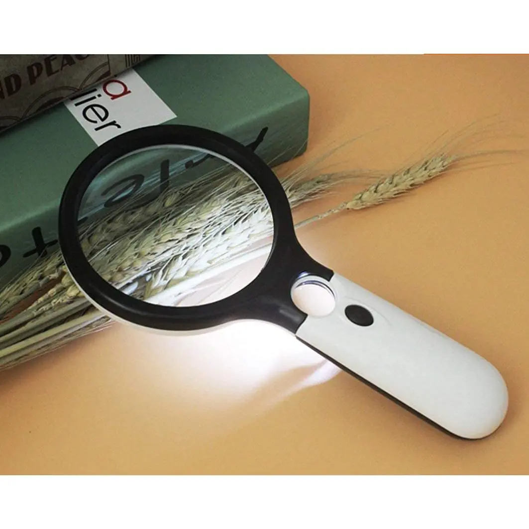 Handheld Magnifying Glass with 3X magnification and 3 LED lights