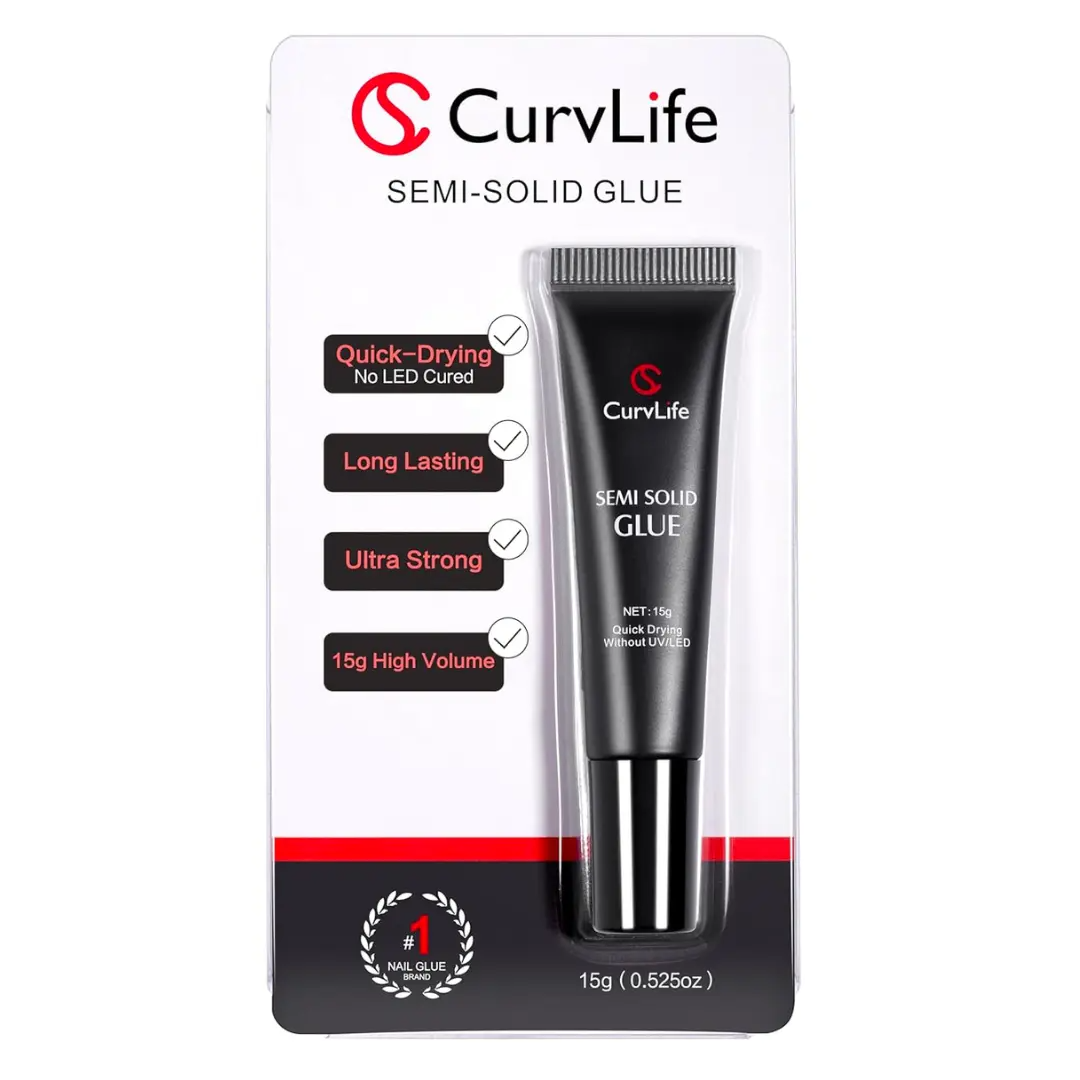 Semi-Solid Nail Glue & Remover Kit – Quick-Dry, No UV Lamp, Long-Lasting for Press-On Nails