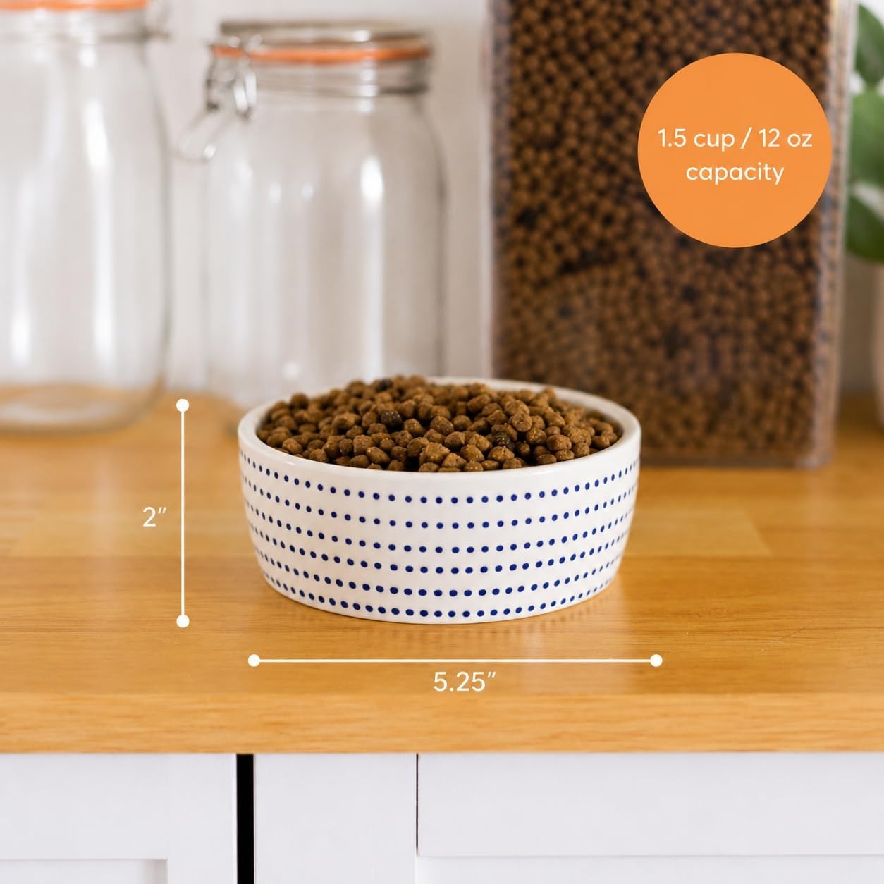 Ceramic Cat Bowl for Food and Water, Whisker Fatigue Shallow Wide Cat Food Bowl