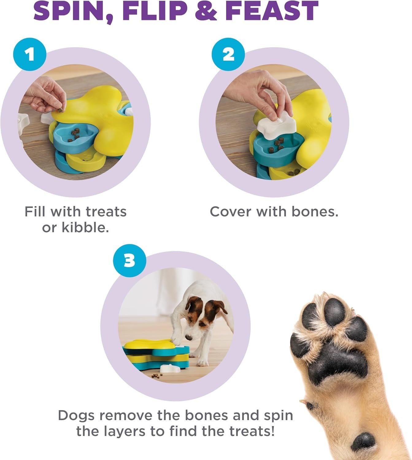 Dog Tornado Treat Puzzle Toy Blue Level 2 (Intermediate)