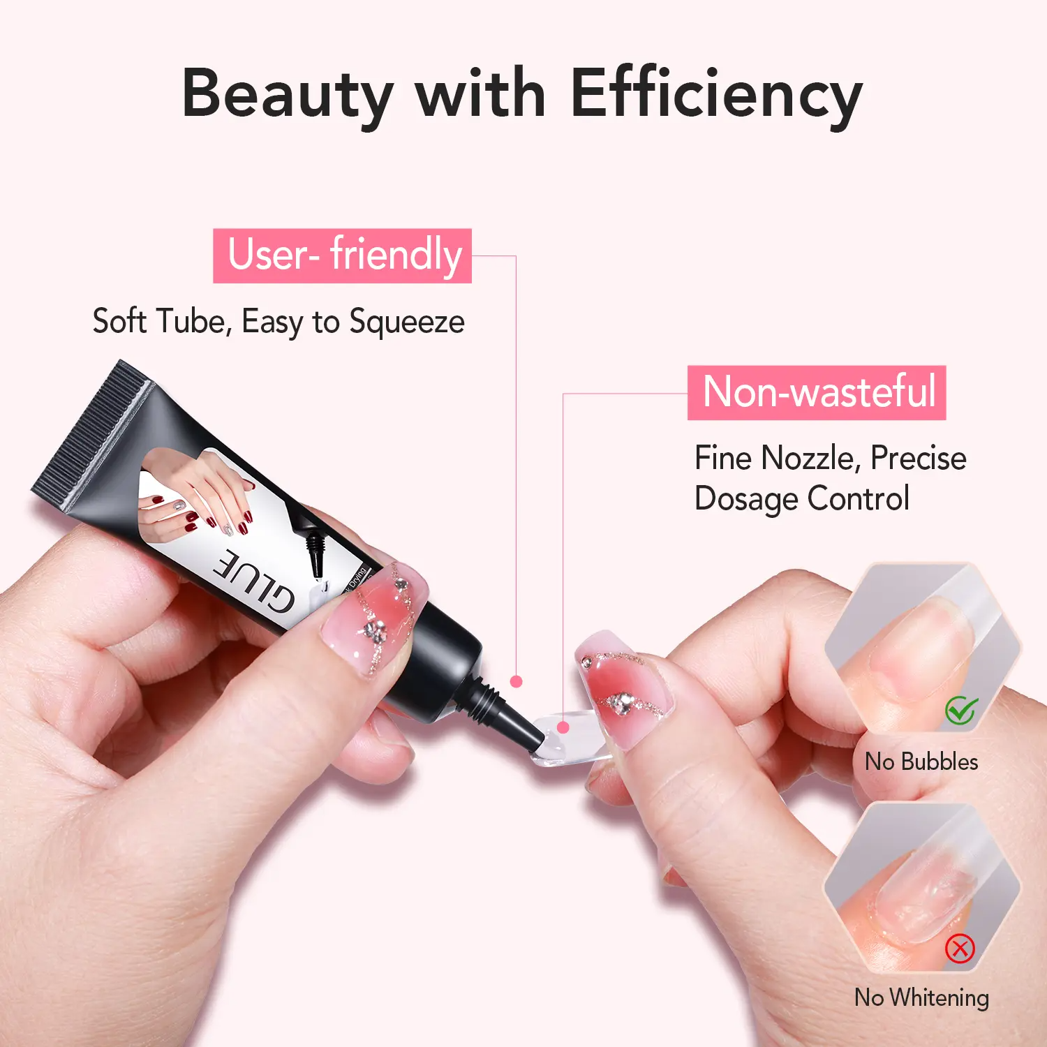 Semi-Solid Nail Glue & Remover Kit – Quick-Dry, No UV Lamp, Long-Lasting for Press-On Nails