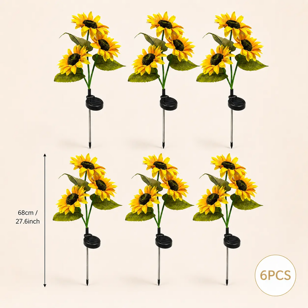 Solar Sunflower Garden Stake Lights – 2026 Upgraded