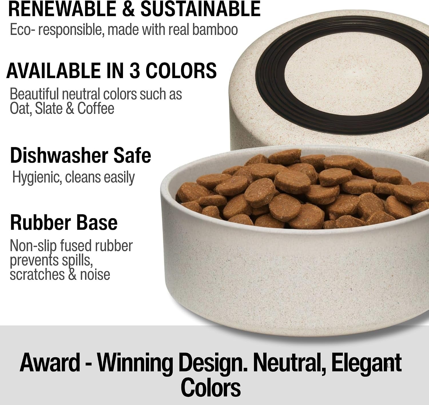 Eco-Friendly Pet Bowls & Dishes for Dog, Cats, Puppy Food and Water Dish -Sustainable and Dishwasher Safe