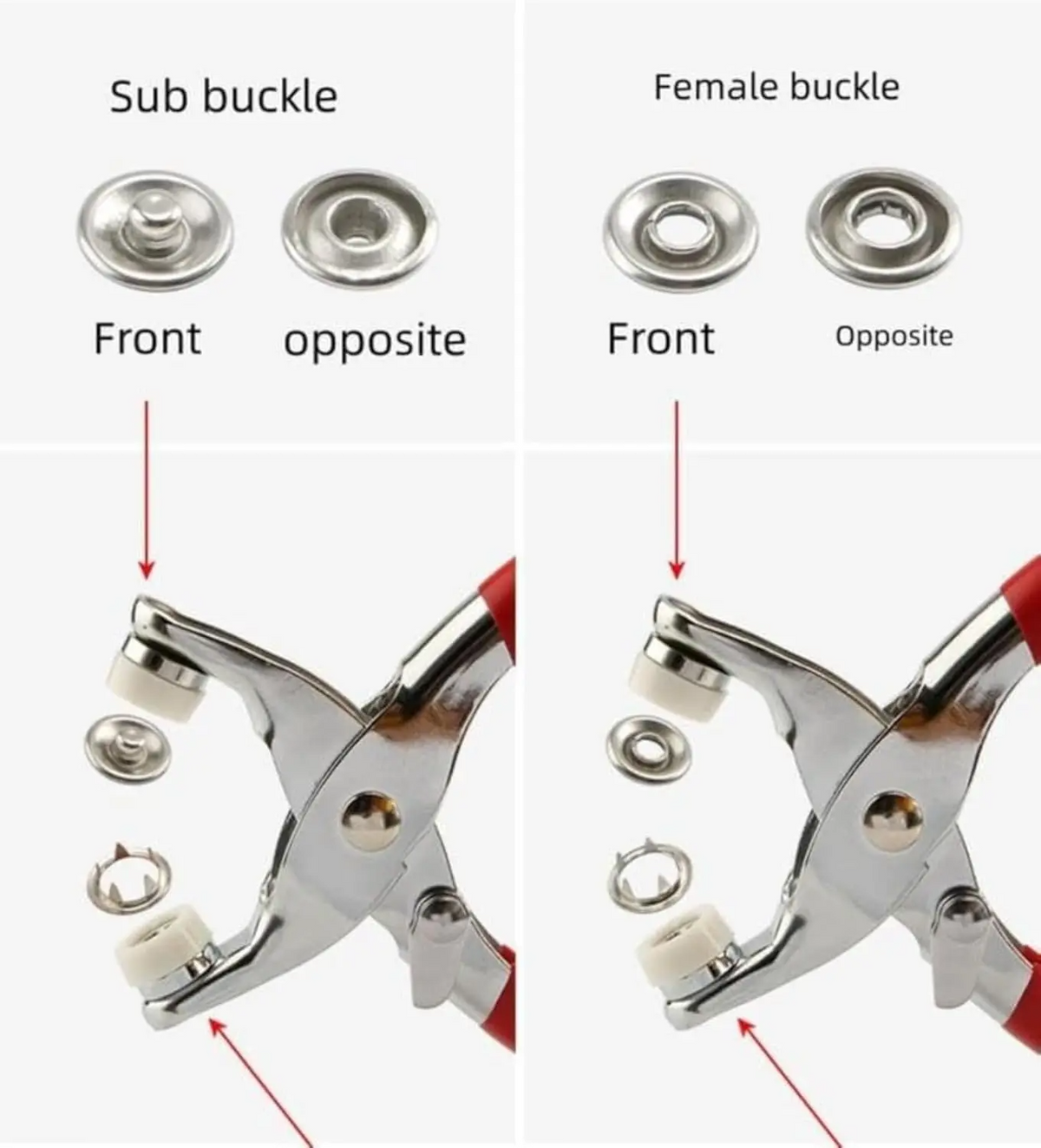 Including 100pcs Invisible Colored Metal Buckle & 1 Count Manual Pressure Pliers,Household Sewing Accessories for DIY Handicraft Clothing & Hat,Buttons & Pliers Tool Kit,Seamless Stitching Sewing Kit Tools,Sewing Supplies Crafts.