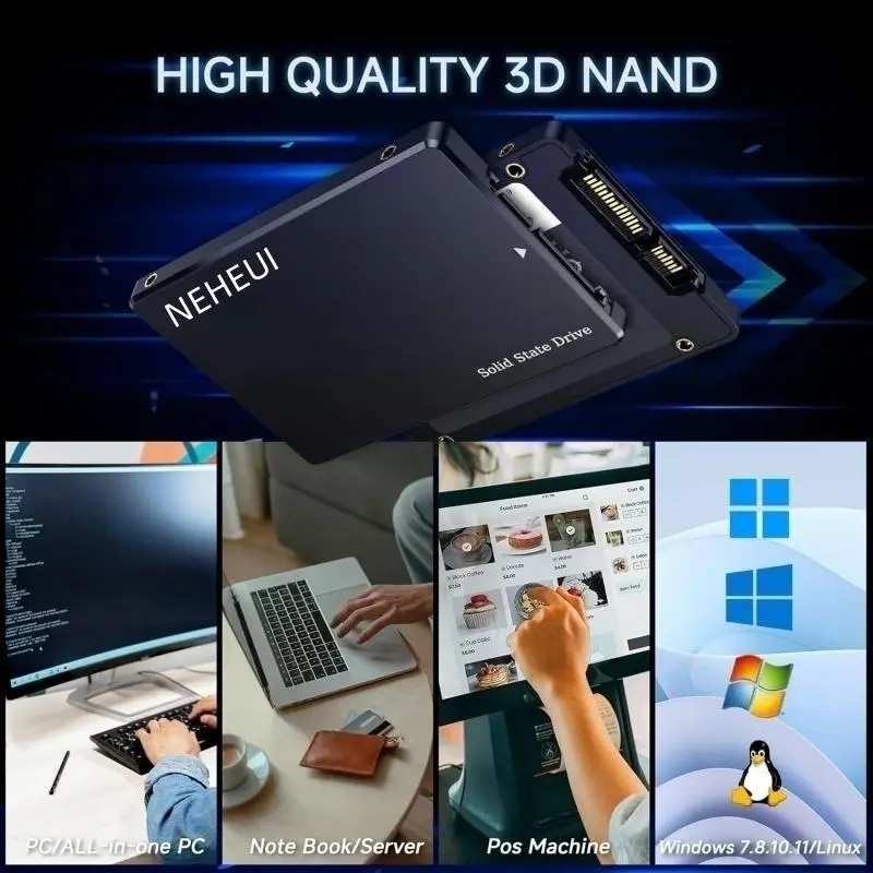 Internal SSD Hard Drive 512GB/1TB/2TB – SATA III 2.5" 3D NAND Flash, Up to 500MB/s
