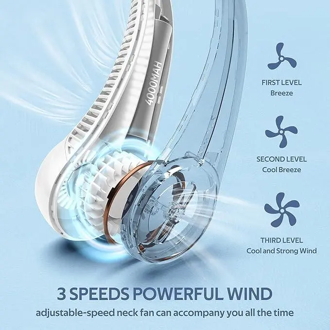 Hands-Free Neck Fan – Bladeless Wearable Cooling Fan