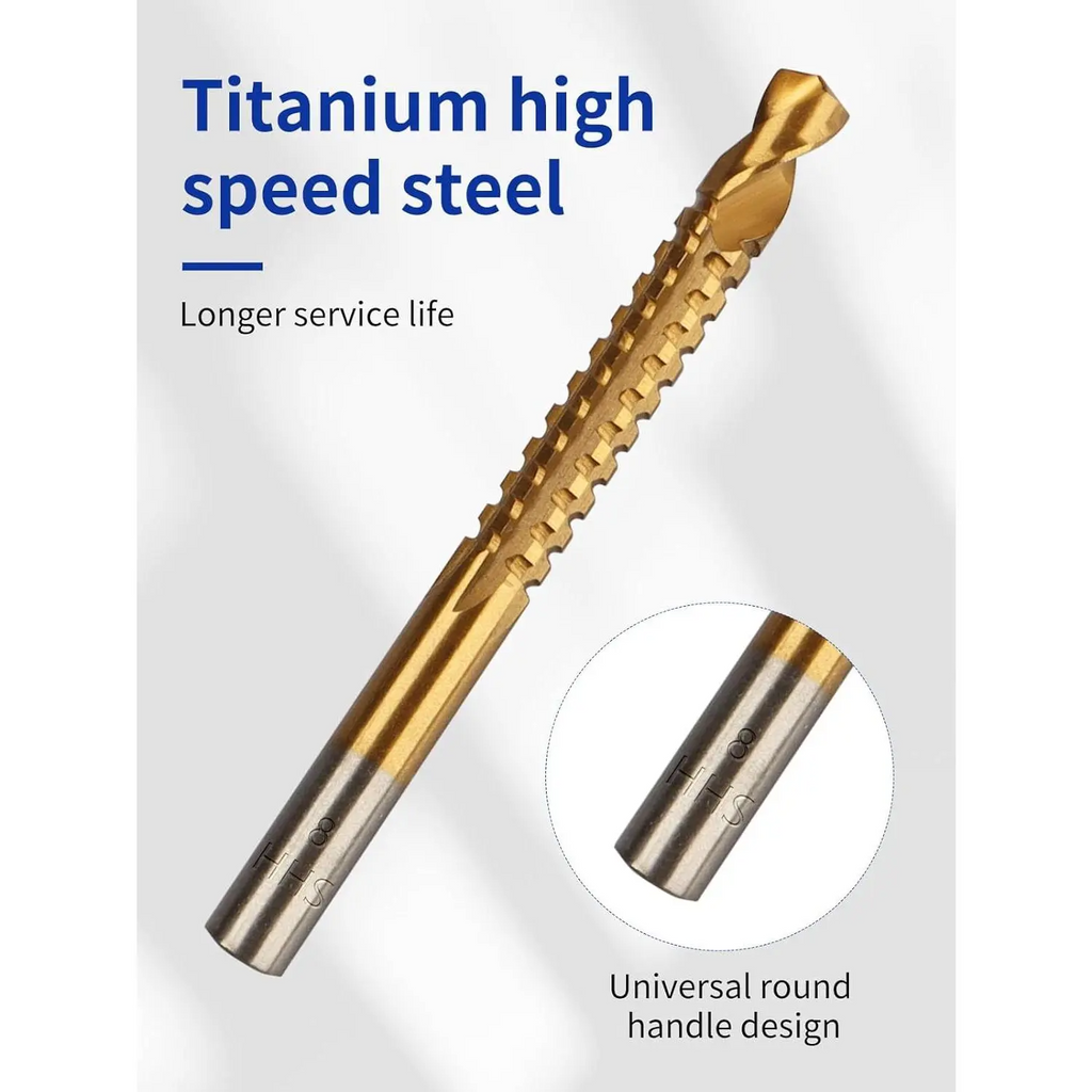8 Pack Titanium GJANSH Coated HSS Twist Drill Bits