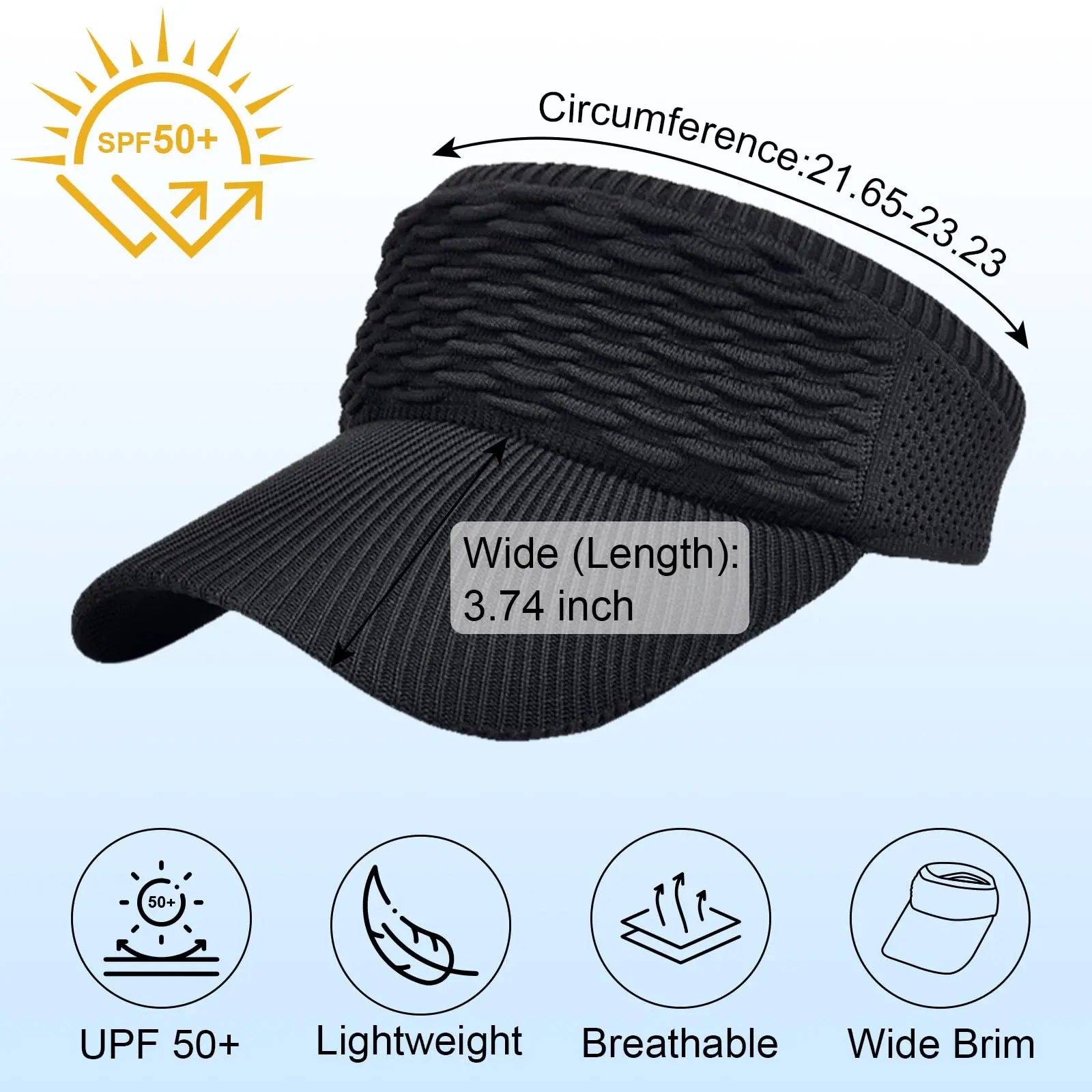 Women's High-Ponytail Sun Hat – UV Protection, Breathable Open-Top Design | Pack of 2