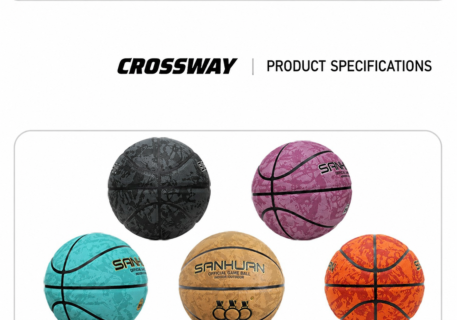 Sanhuan Basketball – Non-Slip, Wear-Resistant | Sizes 5, 6 & 7 | Indoor & Outdoor