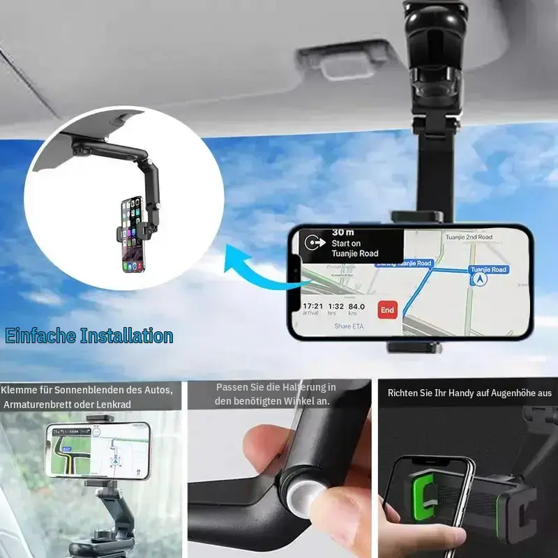 Adjustable Car Phone Mount with 360° Rotation