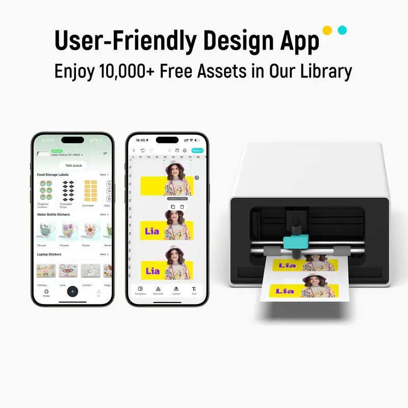 All-in-One Sticker Printer & Cutter – 300 DPI Color Photo Printing with AI Auto-Cut