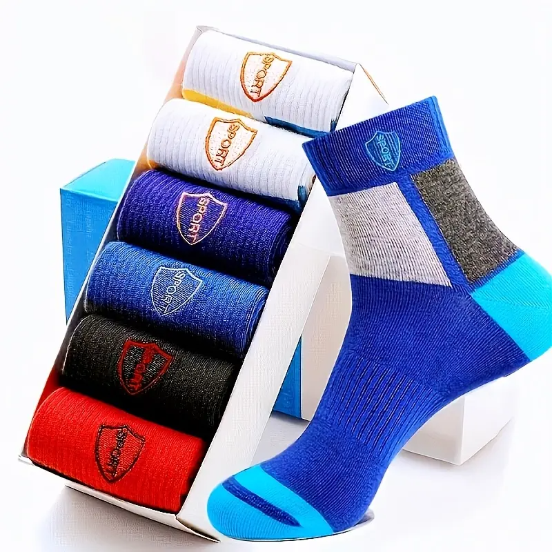 Men's Color-Block Sport Socks | Breathable Mid-Calf | 5, 10 or 20 Pairs